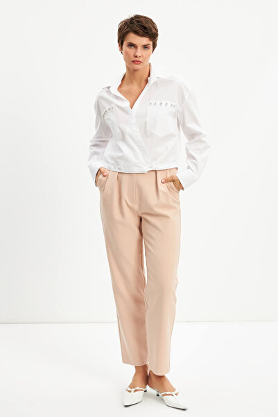 STELLA PULVIS Powder High Waist Pleated Carrot Pants