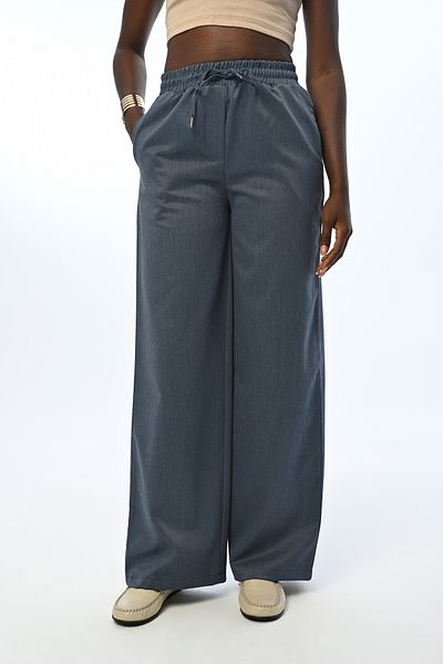 Orfeo Negro Women's with Elastic Waist Bowl Legs Solid Color Pants