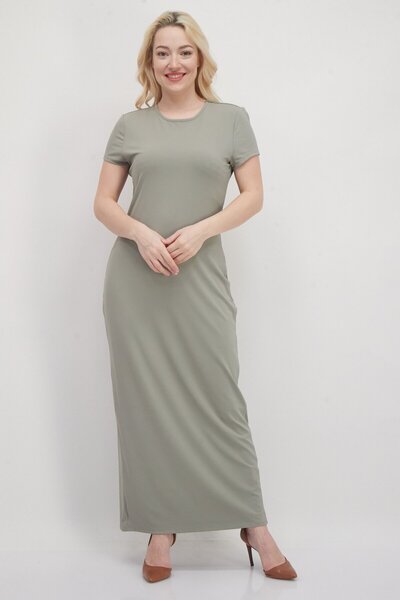 Bebe Women Plain Maxi Dress, Olive