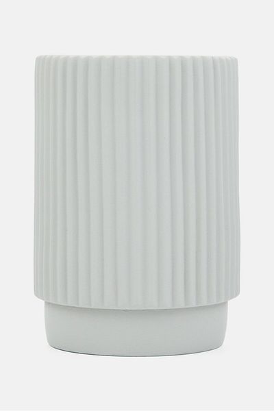 Catherine Malandrino Toothbrush Holder 8 X 10 Cm, Light Grey