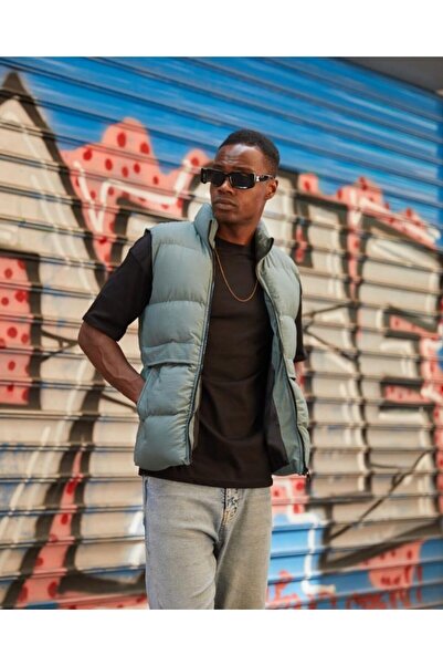 BILL THE KING Yarım Balıkçı Yaka Fermuarlı Cepli Şişme Yelek