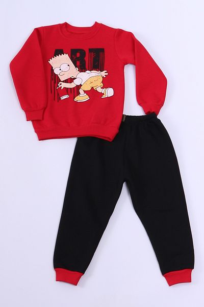 HÇM Boy's 3 Thread Tracksuit Set - Character Printed E7