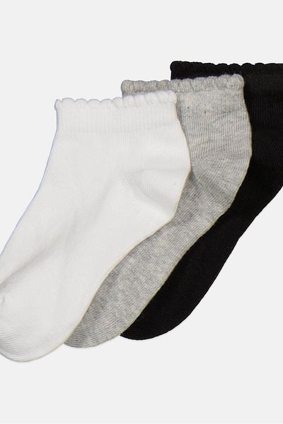 XOXO Toddlers Girl 3 Pair Solid Socks, White