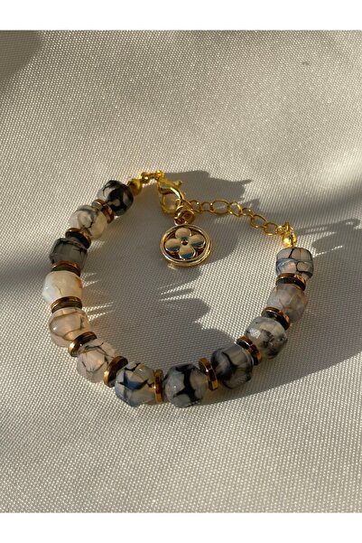 Sunshe Atelier Venius Doğaltaş Tasarım Bileklik (Akik-Hematit) (Nazar-Güç-Ces...