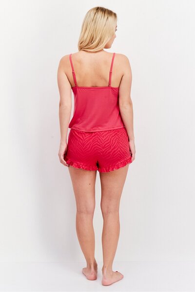 French Affair Women 2 Pieces Graphic Sleepwear Set, Fuchsia