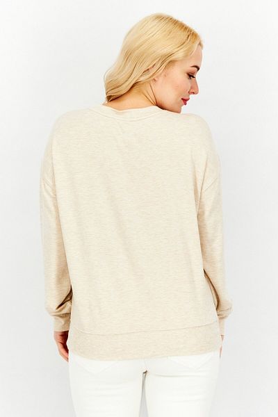 Market And Spruce Women Crew Neck Floral Sweatshirt, Beige