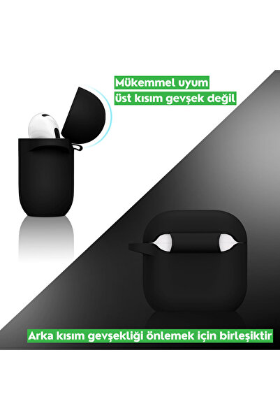 EWEC 4. Nesil Uyumlu Siyah Premium Silikon High Quality Kulaklık Kılıfı (2.5 MM KALINLIK)