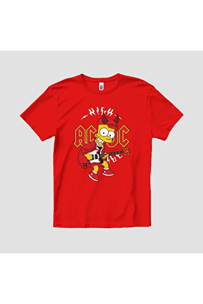 Built By Crazy Bart Simpson ACDC visokonaponska unisex dečija majica