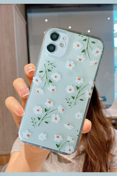 3GEN CASE حافظة سيليكون شفافة متوافقة مع سلسلة Sweet Flowers لهاتف iPhone 11