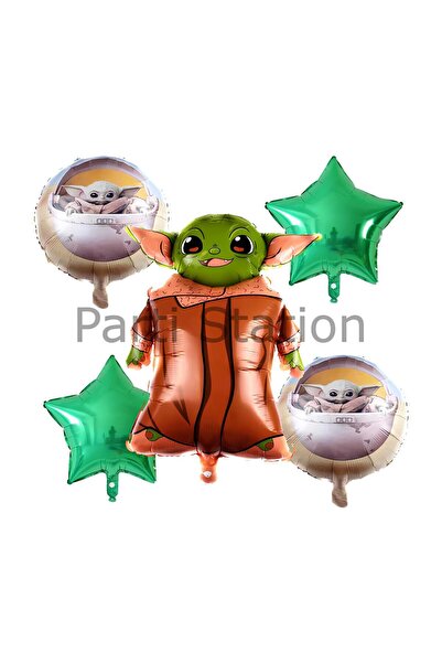Parti Station Star Wars Yoda Yeşil Balon Set Yıldız Savaşları Yoda Konsept Do...