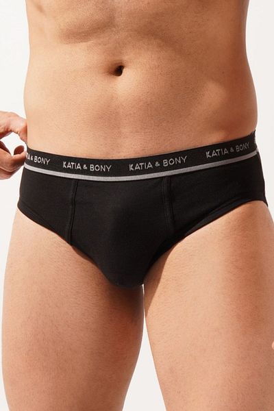 Katia&Bony Pachet de 2 slip pentru bărbați Modal Negru/negru