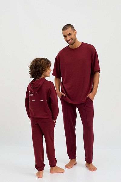 Katia&Bony Claret Red Ανδρικό Φούτερ Modal - Fluffy Corded