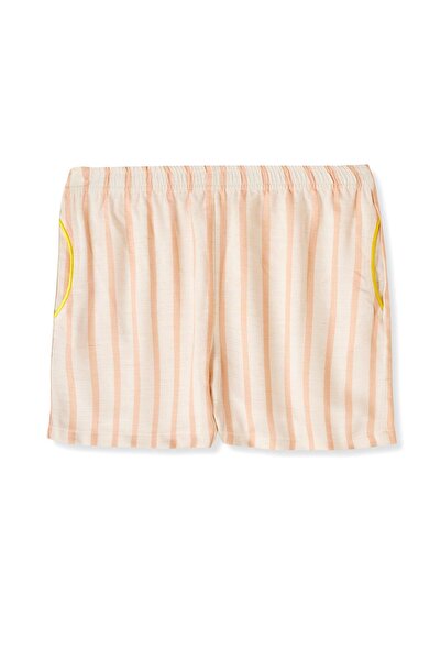 Katia&Bony Κοριτσίστικο εκρού χρωματιστό ριγέ σορτς