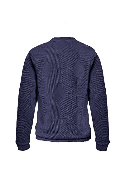 SÜVARİ Світла кофта з капюшоном, широким коміром, етнічним візерунком та синім кольором