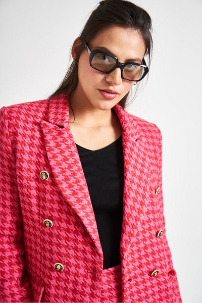 POODLE Jachetă de damă din tweed cu două piepturi