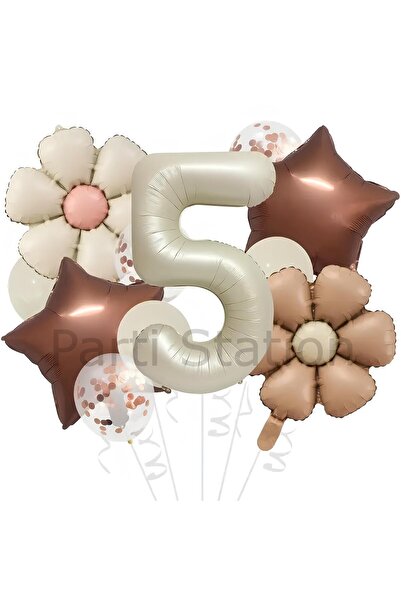 Parti Station مجموعة بالونات ذات لون عتيق بتصميم ديزي لعمر 5 سنوات، مجموعة با...