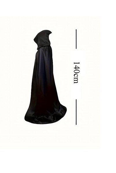 KOSTÜMCE Cellat Pelerini Yetişkin Siyah Uzun