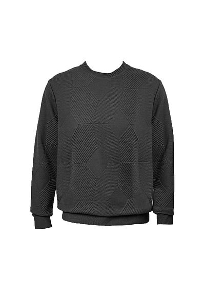 SÜVARİ Φούτερ Süvari Loose Cut O Neck με καπιτονέ έθνικ σχέδιο γκρι