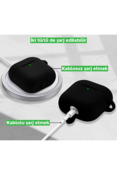 EWEC 4. Nesil Uyumlu Siyah Premium Silikon High Quality Kulaklık Kılıfı (2.5 MM KALINLIK)