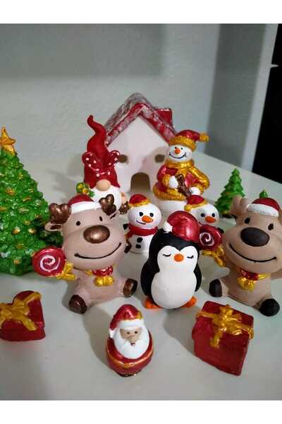 Yıldız İskandinav YeNi yıl seti... yılbaşı seti...Noel Baba...ren geyiği..kar...