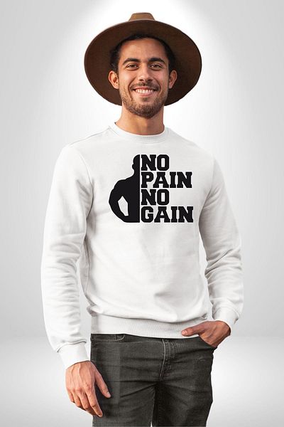 Angemiel Gym White Sweatshirt - Sports, Lovers, Lounge, Bodybuilding, No Workout
