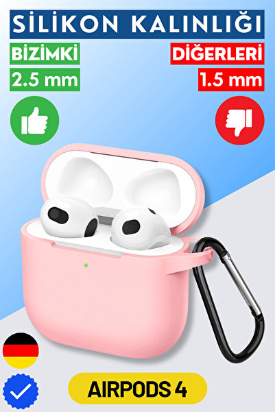 EWEC AirPods 4. Nesil ve 5. Nesil Uyumlu Pembe Premium Silikon High Quality K...