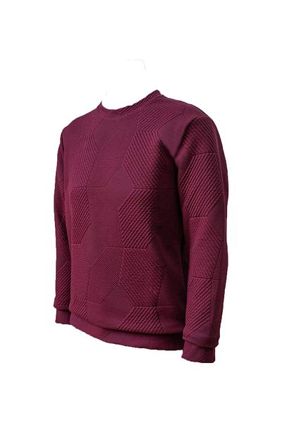 SÜVARİ Φούτερ Süvari Loose Cut O Neck με καπιτονέ Ethnic μοτίβο μπορντό