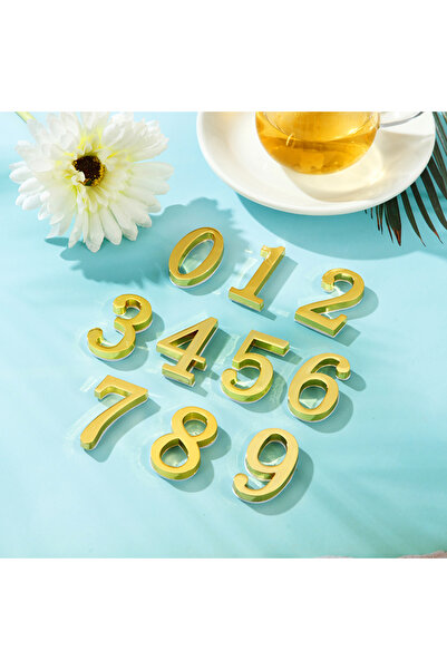 Choice17 about 5x3cm Gold No.1 1PCS Metal House Number Self-Adhesive Apartmen...