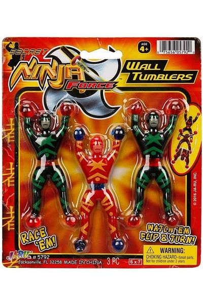 Oyunsal Toys Stick on the Glass and Wall Tumblers Ninja 3-Piece Quality (Mixed Model)