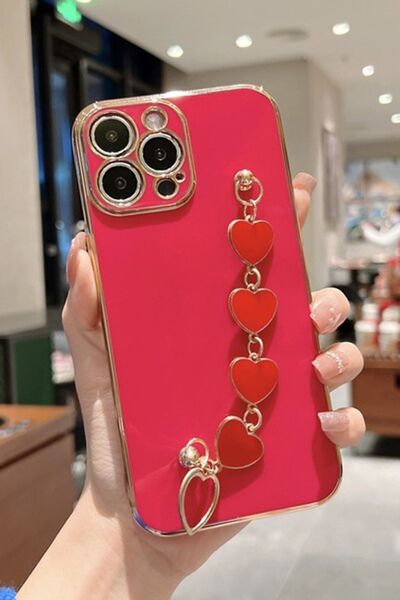 3GEN CASE حافظة آيفون 14 برو ماكس متوافقة مع سلسلة قلب لطيفة وقابلة للطي من ا...