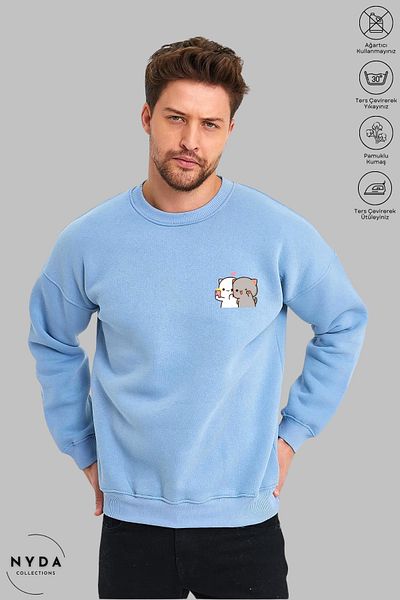 Nyda Collections Selfie Dudu cu imprimeu unisex - Hanorac supradimensionat cu mânecă lungă, decolteu și glugă