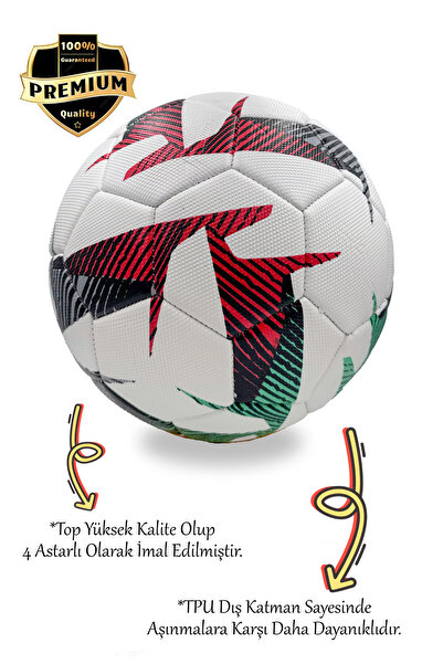 ALASTOR Futbol Topu Pompa Hediyeli Sert Zemin Halı Saha Futbol Topu No:5 Dikişli Futbol Topu
