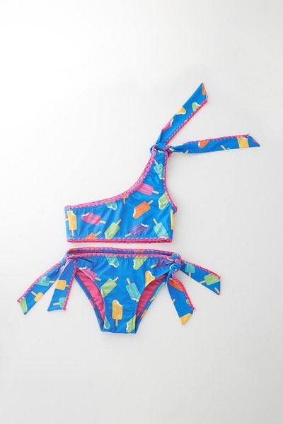 Katia&Bony Set bikini pentru fete cu imprimeu Blue Ice Cream