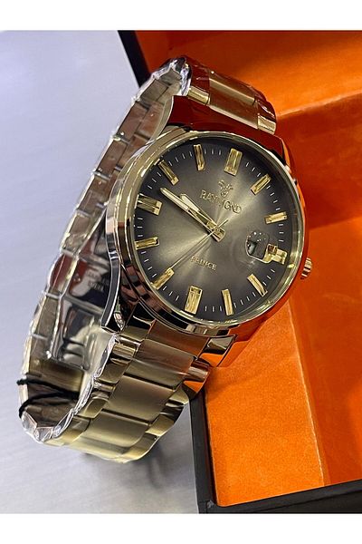 Raymond Yellow Steel Band Men's Wrist Watch