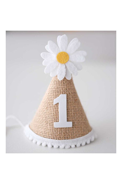 Partifabrik قبعة ديزي من القش (عمر سنة واحدة) - إكسسوار للحفلات