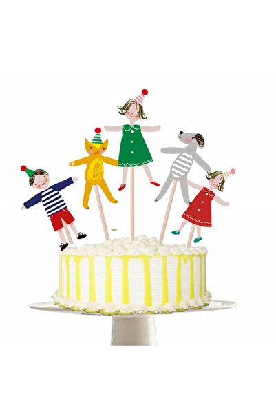 Partifabrik مجموعة تزيين الكيك بطابع مدرسة الأطفال من تشيرفل - 5 قطع