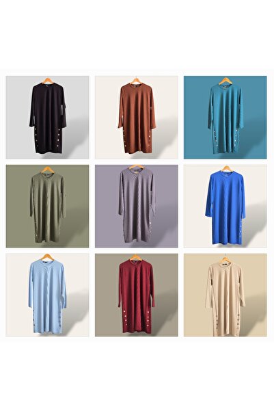 ENDAMIM Large Size Tunic - Twist Knitted Fabric, Lycra