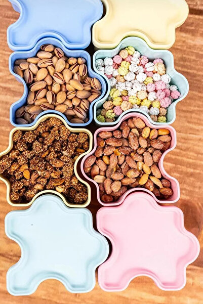 VENADORA Puzzle 4 Pieces Storage Container with Lid - Breakfast Snack Bowl