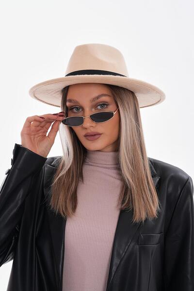 FELLMENS Ecru Sombrero Hat with Black Stripes