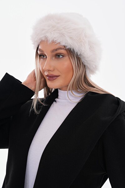 MARBERRY Ecru Heart Hat with Fleece Inside