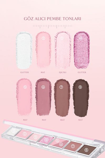 PERIPERA Peripera All Take Mood Palette 004 - 5 Different Pigmented Textured Headlight Palette,If Pink Check Dm Plz