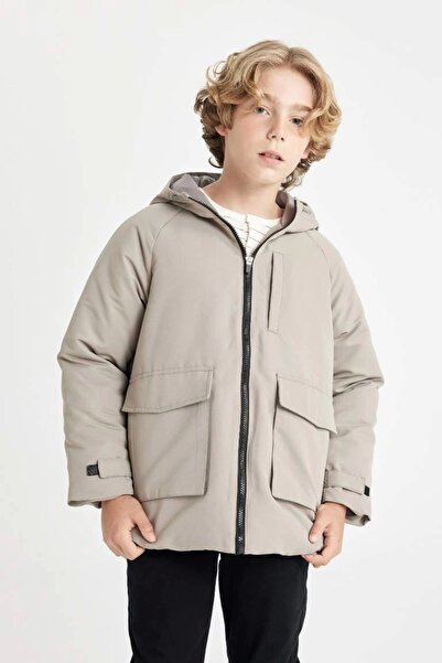 DeFacto C4317 Water Repellent Hooded Windproof Raincoat