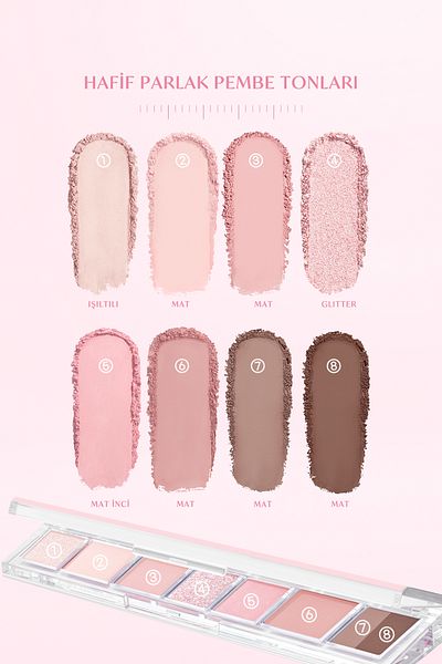PERIPERA Peripera All Take Mood Palette 002 - 5 Different Pigmented Textured Headlight Palette, a Storyline of Summer