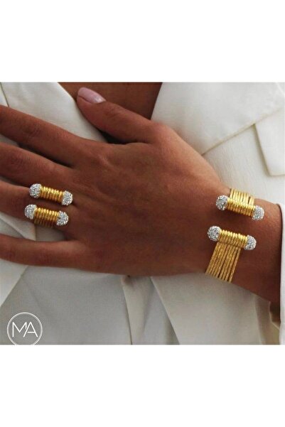 Ma Atölye Altın Kaplama Trabzon Set Beyaz Uç