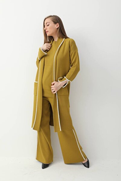 sportiness Triple Knitwear Trousers Pocket Detailed Suit
