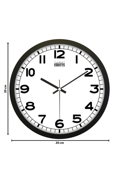 EMORES 31 Cm Gerçek Cam Sessiz Mekanizma Duvar Saati