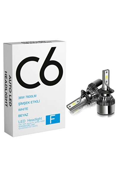 APEXİ H7 Led Zenon 36w 7600lm 6500k C6 Far Ampülü Led Işık 2 Adet Seri-xenled