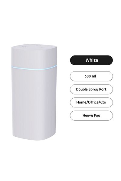 Choice White USB Air Humidifier Double Spray Port Essential Oil 600ml Aromatherapy Humificador Cool Mist Ma