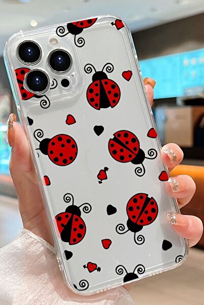 3GEN CASE İPHONE 12 PRO MAX UYUMLU UĞUR BÖCEĞİ DESENLİ ŞEFFAF SİLİKON KILIF GN30