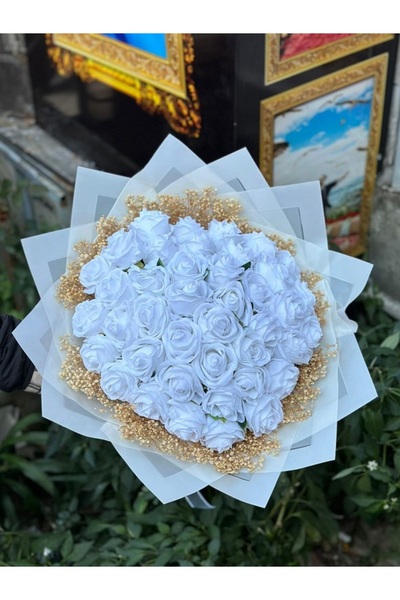 Genel Markalar 41 gül beyaz isteme cicegi gelin buketi söz çiçeği